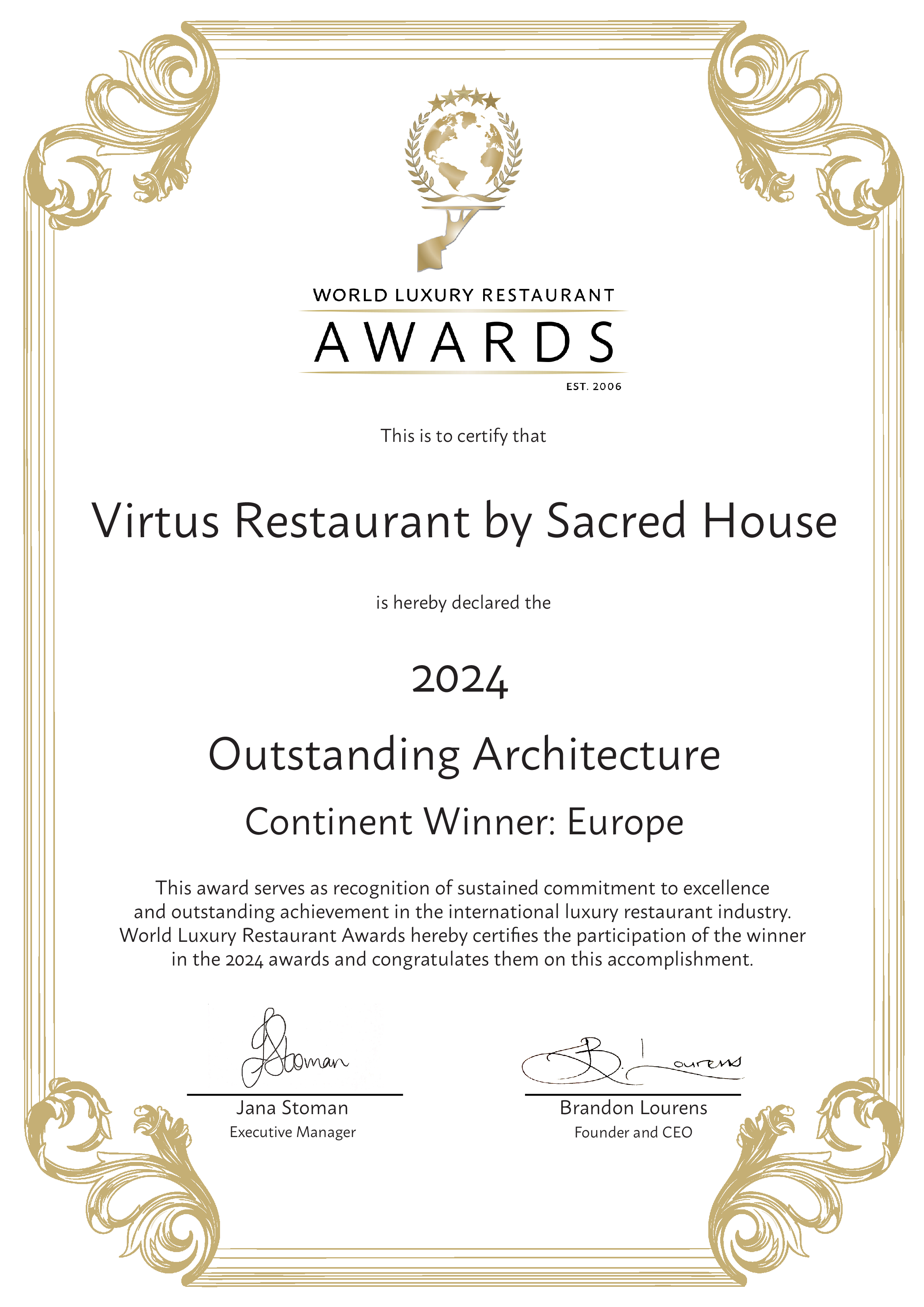 Outstanding Architecture - Continent Winner Europe 2024